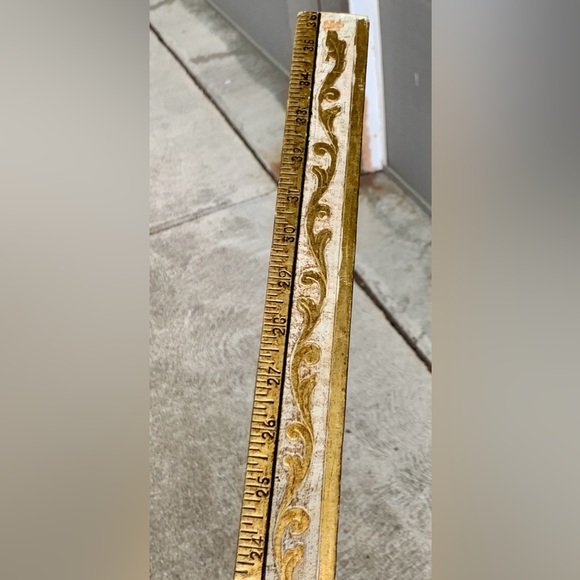 Vintage CE Made in Italy Ornate Pressed Embellished Gold Painted Yard Stick - Picture 4 of 15